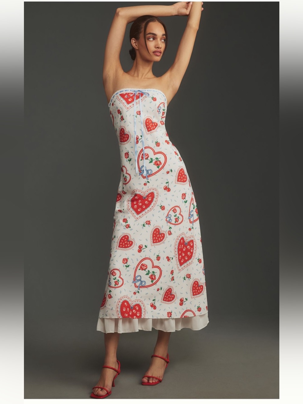 For Love & Lemons Daisy Mae Strapless Midi Dress- size Medium